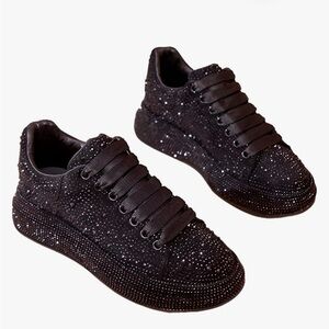 Black Glitter Women's Sneakers